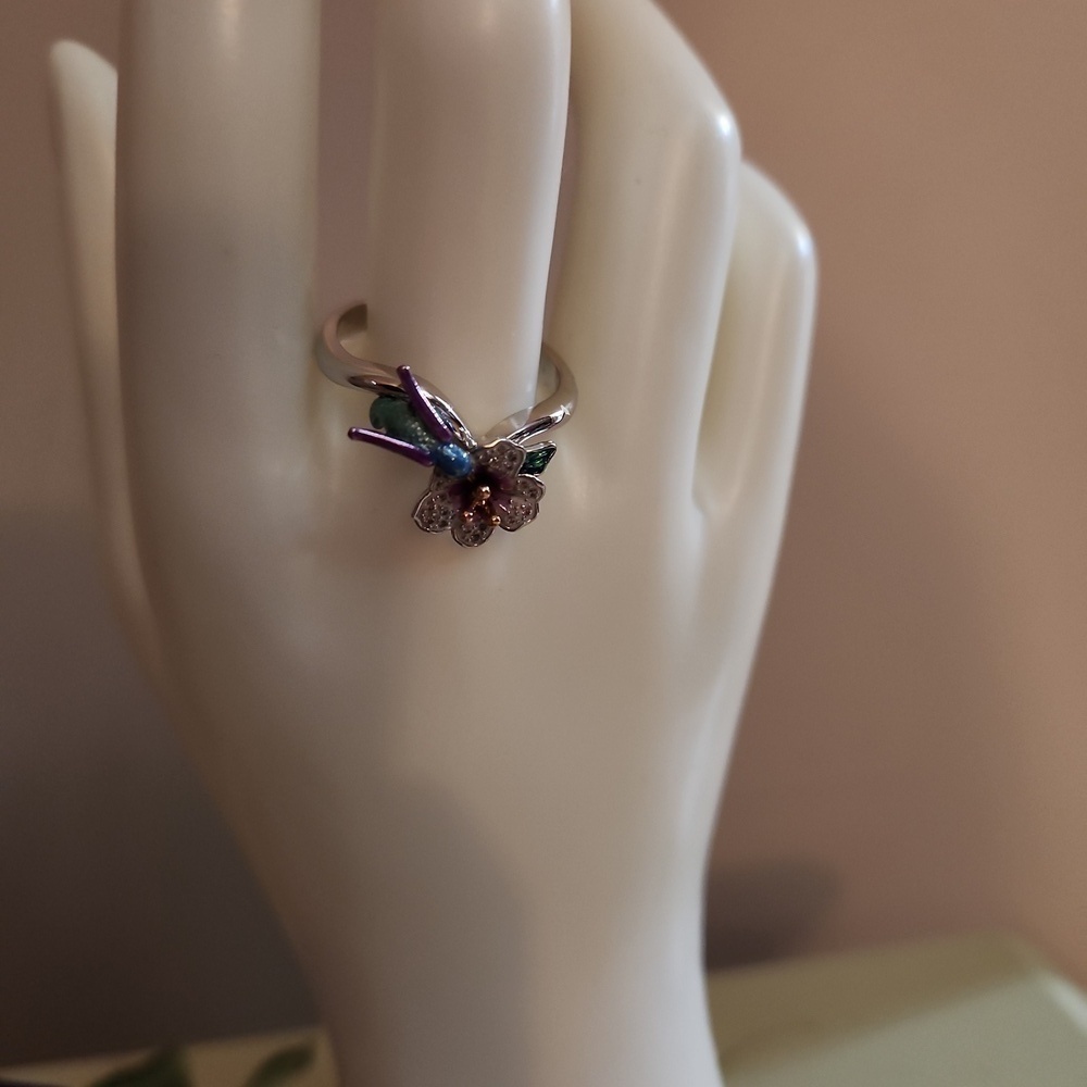 Bradford Exchange Lena Liu Hummingbird Ring Size 11 - Picture 2 of 8